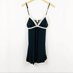 Victoria's Secret Black and White Lace Chemise M